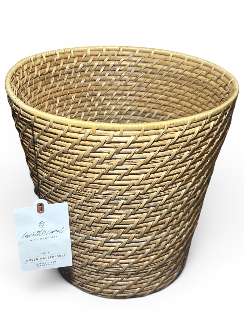 Hearth & Hand Magnolia Rattan Natural Woven Trashcan Basket 10”